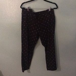 Black with white polka dots Capri stretch jean